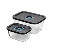 Tognana Avantspace, Lot de 2 Récipients Sous Vide 0,47 L + 1,38 L, verre, transparent