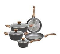 Set de 8 casseroles et poêles, aluminium gris