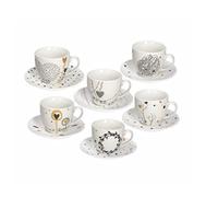 Tognana IR685375563 Lot de 6 tasses avec soucoupe, porcelaine