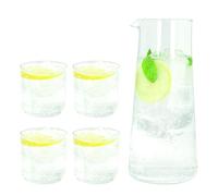 Tognana Lyra, ensemble de 4 verres 330 ml + carafe 1,5 L, verre, transparent