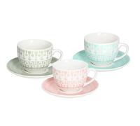 Tognana ME085075598 Set de 6 tasses à thé avec soucoupe CC 270 Gipsy Soft, porcelaine
