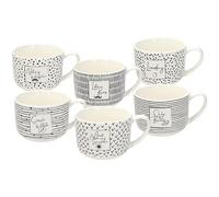 Tognana Mood, set 6 mugs 350 cc, Bone China, Bone China, blanc