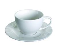 Tognana polis Circles Lot de 6 Tasses à Thé avec Soucoupe, Porcelaine, Blanc