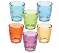 Tognana Seoul, boîte de 6 verres 310 cc, multicolores, en verre