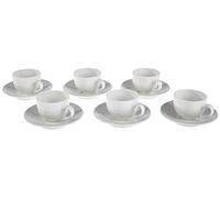 Tognana Victoria Lot de 6 Tasses à café avec Soucoupe, en Porcelaine Blanche, 14 x 14 x 6 cm