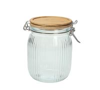 Tognana Vidrio Pot avec couvercle en bambou 700 cc, verre transparent