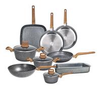Tognana Wild Stone, batterie de casseroles et poêles 12 pièces, aluminium, gris