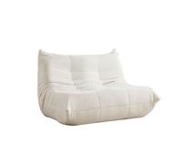Togo Sofa 2 places en Chenille Bou lanc - Coussin de sol Rempli de Mousse à mémoire - Confortable et Antidérapant