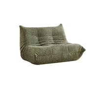 Togo Sofa 2 places en Chenille Bouclé Vert - Coussin de sol Rempli de Mousse à mémoire - Confortable et Antidérapant