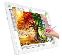 TOHETO A4 Tableau lumineux pour peinture diamant, bloc lumineux magnétique super lumineux avec boutons latéraux, boîte lumineuse pour traçage et dessin, table lumineuse filaire pour croquis, animation