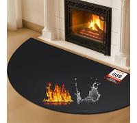 TOHONFOO HR-32-60-BK-1 Tapis de Foyer Ignifuge pour cheminée d'intérieur et d'extérieur - Tapis de cheminée Demi-Rond pour cheminée intérieure et extérieure - 81,3 x 152,4 cm