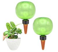 TOHYKO Lot de 2 boules d'arrosage automatique pour plantes - 500 ml - Distributeur d'eau pour plantes - Arrosage automatique des plantes - Distributeur d'arrosage pour vacances et bureau (vert)