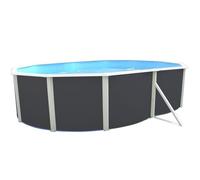TOI Piscine hors sol ovale Mallorca - 500 x 366 x 120 cm - Gris anthracite (Kit complet piscine, Filtre, Skimmer et échelle)