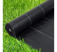 Toile anti-mauvaises herbes - Rouleau de 1,98 x 91,5 m - Pour allées et parterres - Plastique - Barrière anti-mauvaises herbes - Noir