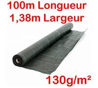 Toile Bache de paillage tissée Anti-Mauvaises Herbes - 130g/m2 - Largeur 1 38m - Longueur 100m