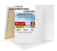 Toile Blanche D'artiste En Coton Blanc, 9x12 Pouces, Paquet De 4, 5/8 Pouces, Triple Amorçage Pour Peintures À L'huile Et Acryliques
