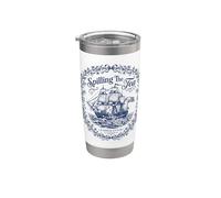 Toile bleue 250e anniversaire renversant le thé depuis 1773 Gobelet isotherme en acier inoxydable double paroi