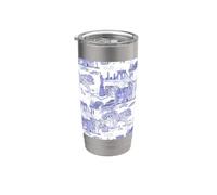 Toile bleue New York, J'aime New York, Central Park Gobelet isotherme en acier inoxydable double paroi
