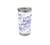 Toile bleue New York, J'aime New York, Central Park Gobelet isotherme en acier inoxydable double paroi