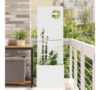 Toile brise-vue pour jardin, blanc, 50 x 150 cm, décoration murale décorative avec illustration abstraite de la nature pour terrasse et jardin, intimité élégante