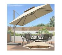 Toile Carrée pour Parasol Déporté Toile De Rechange pour Parasol Déporté De Terrasse Pare-Soleil Extérieur en Tissu Résistant À l'eau pour Jardin(Khaki,250x250cm/8x8ft)