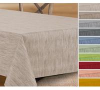 Toile cirée nappe rectangulaire, Georginias, nappe ronde/ovale, lavable, couleur et taille au choix Rund 140 cm beige