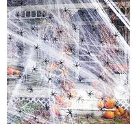 Toile d'araignée décorative pour Halloween, avec 100 g de toile d'araignée et 30 araignées, pour l'intérieur, l'extérieur, jardin, horreur, accessoires de fête d'Halloween