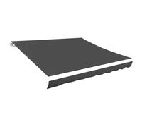 Toile d'auvent, anthracite, 600 x 300 cm, tissu d'auvent en polyester résistant à la lumière, pour cadre de 6 x 3 m, avec 1 tissu et 1 cantonnière