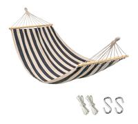 Linxor Toile de hamac 2 personnes 150 x 270 cm avec système d'attache – Blanc cassé, noir