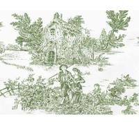 Toile De Jouy Tissu au mètre | Plusieurs couleurs disponibles | Fabriqué en Italie | 100 % pur coton | Hauteur 180 cm ou 305 cm (Vert moyen olive, 1 mètre x 1,80 m Hauteur)