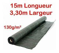 Toile de paillage - 130g/m2 - Largeur 3 3m - Longueur 15m - Anti-mauvaises herbes
