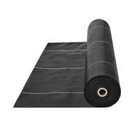 Toile de Paillage 1x50m Tissé PP 100g/m2 Anti-Mauvaises Herbes Géotextile Jardin - Perméable Résistant