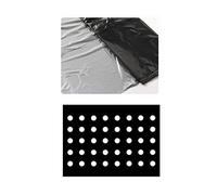 æ- Toile de paillage en Plastique Noir pour Jardin - Membrane PE - Bâche de Sol avec Trous de Plantation - Film Plastique pour Potager et Plantes, 10 x 1.35m