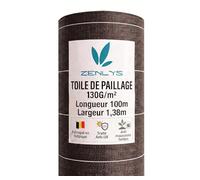 Toile de paillage Marron 130gr m2 tissée Anti-Mauvaises Herbes Largeur 1M38 Longueur 100m Bache Geotextile 1M
