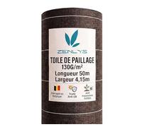 Toile de paillage Marron - 130gr m2 - tissée - Anti Mauvaises Herbes - Largeur 4M15 - Longueur 50m - Rouleau - Bache Geotextile 4M - Qualité Pro ZENLYS - Fabriqué en Belgique