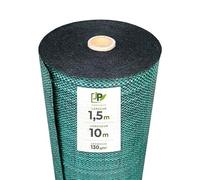 Toile de paillage tissée 130g/m² - Rouleau - Géotextile Anti-Mauvaises Herbes Haute résistance - Coloris Vert - Usage Jardin, allées, Cultures (1,5x10m)