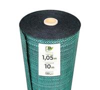 Toile de paillage tissée 130g/m² - Rouleau - Géotextile Anti-Mauvaises Herbes Haute résistance - Coloris Vert - Usage Jardin, allées, Cultures (1,05x10m)