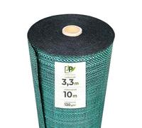 Toile de paillage tissée 130g/m² - Rouleau - Géotextile Anti-Mauvaises Herbes Haute résistance - Coloris Vert - Usage Jardin, allées, Cultures (3,3x10m)