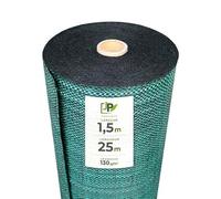 Toile de paillage tissée 130g/m² - Rouleau - Géotextile Anti-Mauvaises Herbes Haute résistance - Coloris Vert - Usage Jardin, allées, Cultures (1,5x25m)