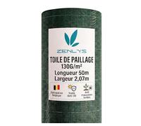 Toile de paillage tissée Anti Mauvaises Herbes Largeur 2,07m Bache Large 2M Geotextile Coloris Vert (50M Longueur)