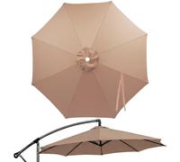 Toile de Parasol Déporté 3m 3.5m 4m 6/8 Baleines Toile de Rechange pour Parasol de Terrasse Auvent de Remplacement Robuste Imperméable pour Jardin Marché Extérieur(Champagne,3.5m/11.5ft-8ribs)