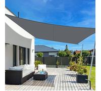 Toile de parasol PES, 3x4m rectangulaire imperméable, coloris anthracite protection UV 95% pour terrasse extérieure jardin