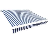 Toile de protection pour parasol - 3,5 x 2,5 m - rayures bleues et blanches - avec valve - polyester enduit dePolyuréthane- résistante aux UV et hydrofuge