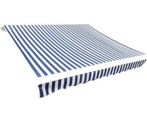 Toile de protection pour parasol - 3,5 x 2,5 m - rayures bleues et blanches - avec valve - polyester enduit dePolyuréthane- résistante aux UV et hydrofuge