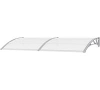 Toile de protection solaire - Abri extérieur - Protège de la pluie - Polycarbonate résistant aux intempéries - 240 x 80 cm - Gris transparent