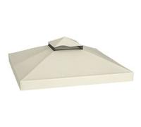 Toile de rechange barnum tonnelle 3 x 3 m - toit double avec œillets drainage - polyester haute densité 370 g/m² beige Beige G