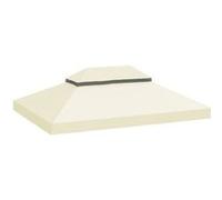 Toile de rechange barnum tonnelle 4 x 3 m - toit double avec œillets drainage - polyester haute densité 370 g/m² crème G