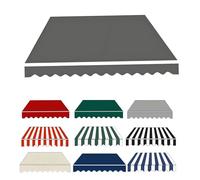 Toile de rechange imperméable pour auvent de jardin avec cantonnière - pour extérieur, terrasse, installation facile, 500 x 250 cm - Gris