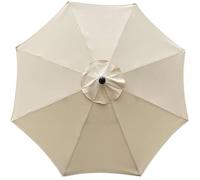 Toile de rechange parasol 8 baleines diamètre 3m tissu de remplacement imperméable résistant aux uv beige