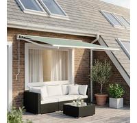 vidaXL Tissu de remplacement pour store, vert et blanc, 450 x 300 cm, polyester